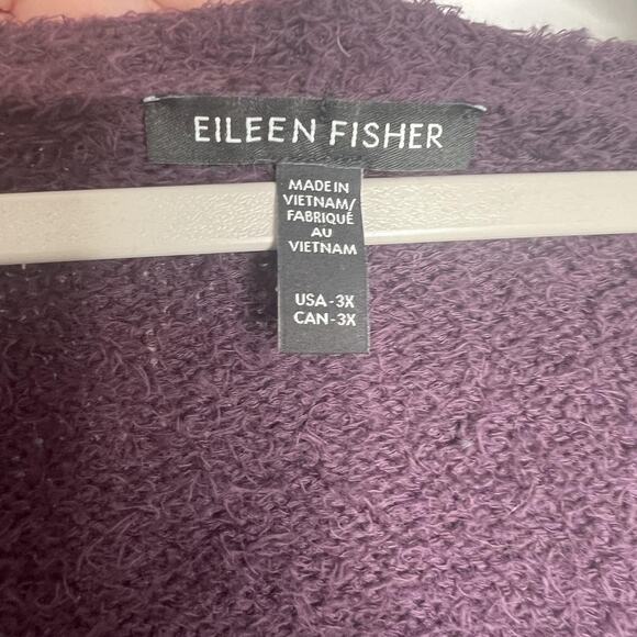 Eileen Fisher Sweater Womens 3X Purple Organic Cotton V Neck Oversized Tunic - Picture 3 of 9